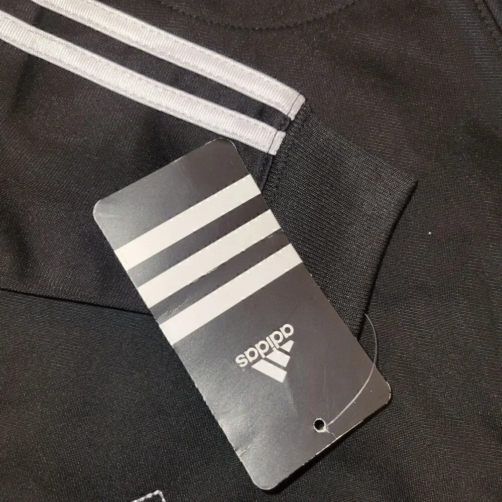 NWT Adidas Long Sleeve Black Zipper Zip Up Jacket 18M